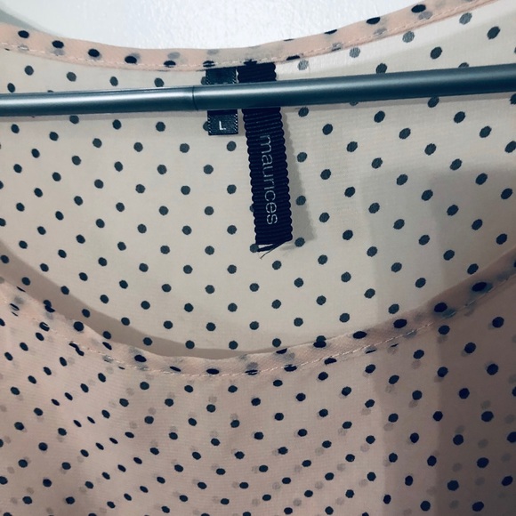 Maurice’s sheer blush polkadot lace blouse - Picture 2 of 5